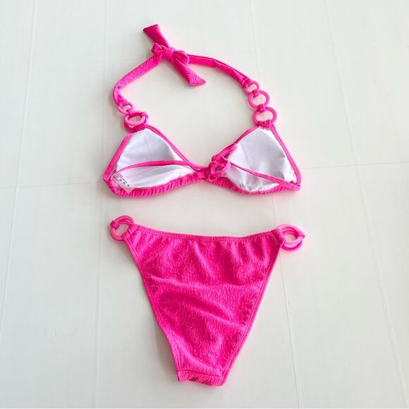 New SHEIN Swim BAE Tie Back Halter Triangle Bikini Swimsuit Women’s SIZE M - Picture 4 of 8